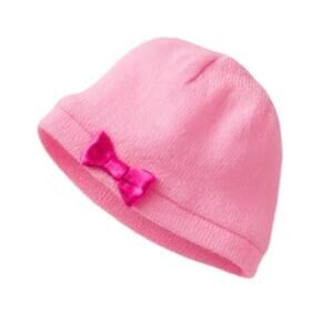 American Girl BITTY BABY Doll Clothes PINK KNIT HAT w/ Satin Bow Care Accessory